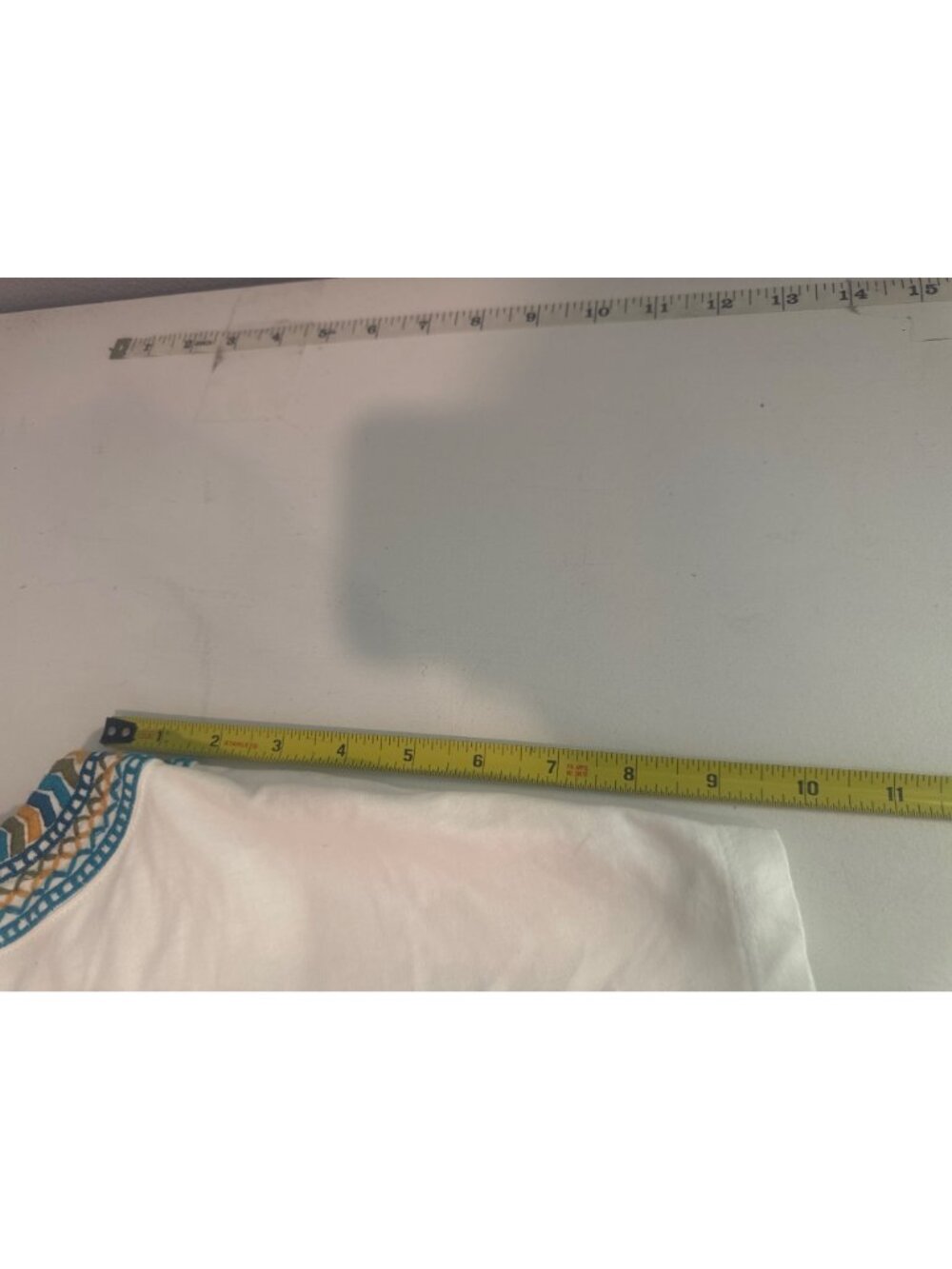 Soft Surroundings Women Top Sz XL White/Multicolor Embroidered Boho Izabel Beach - Picture 8 of 10